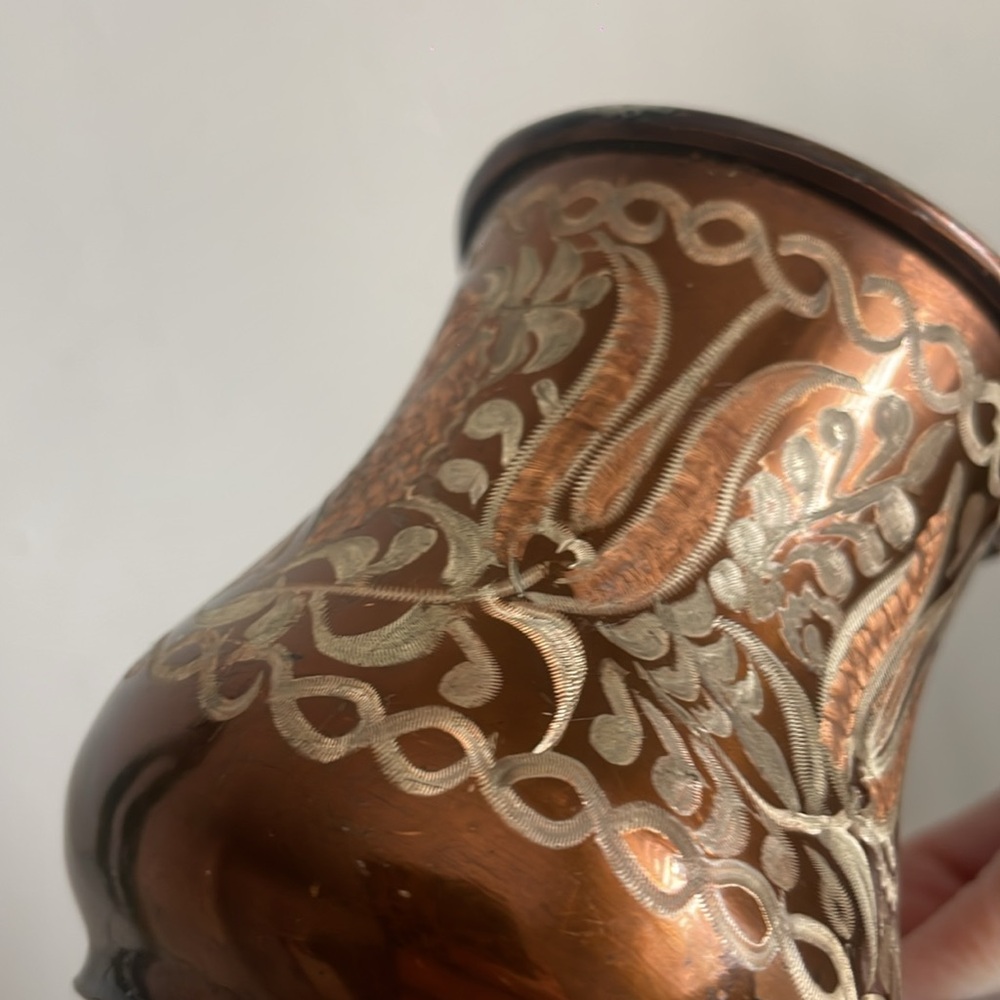 •| vintage etched brass Turkish cup - Picture 7 of 13